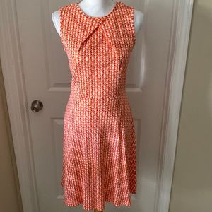 Orange Multi Fit n Flare Dress
